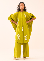 Fringe Bat Sleeve Shirt Set