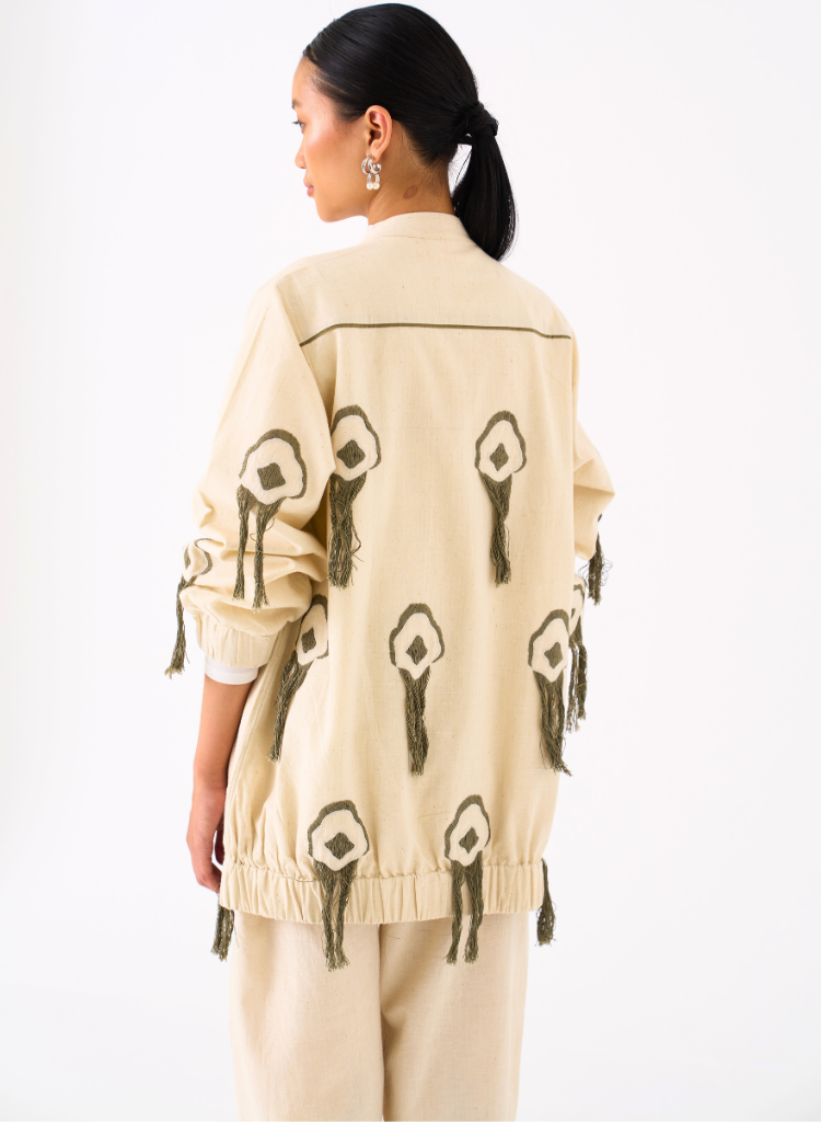 Fringe Bomber Jacket Set