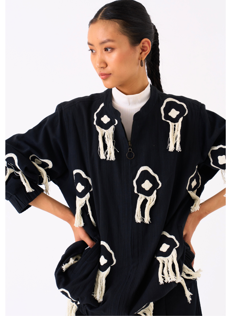 Fringe Bomber Jacket Set