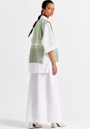 Fringe Crop Overlay Top