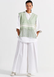 Fringe Crop Overlay Top