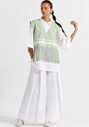 Fringe Crop Overlay Top