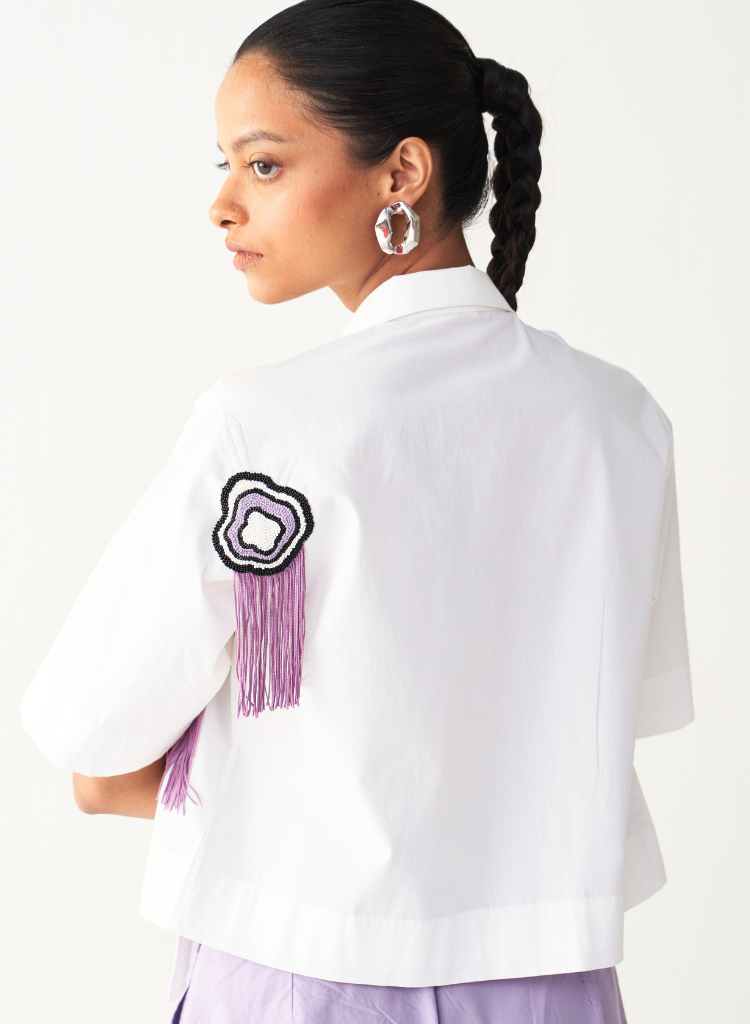 Beaded Fringe Crop Top