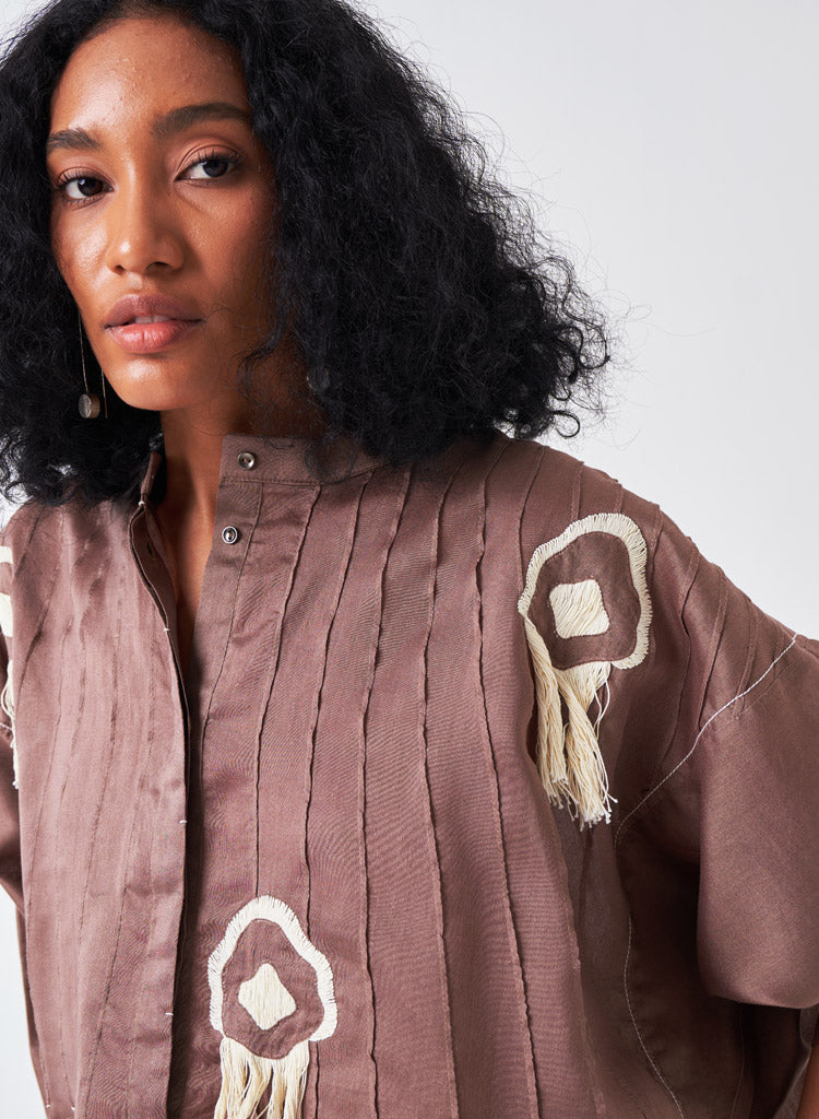 Fringe Bat Sleeve Shirt