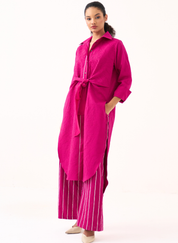 Front Knot Shirt Set