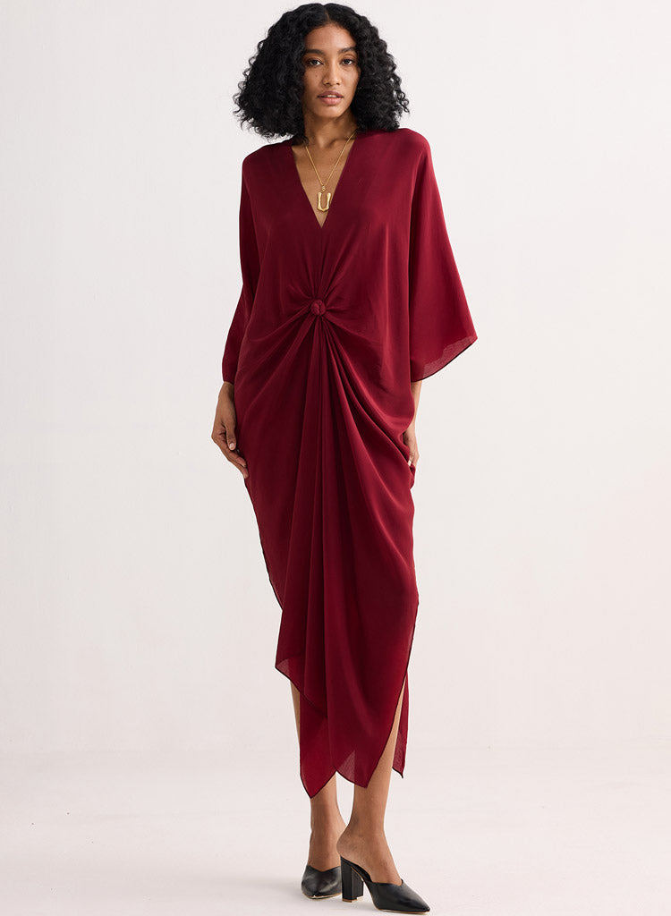 Front Twist Kaftan Dress