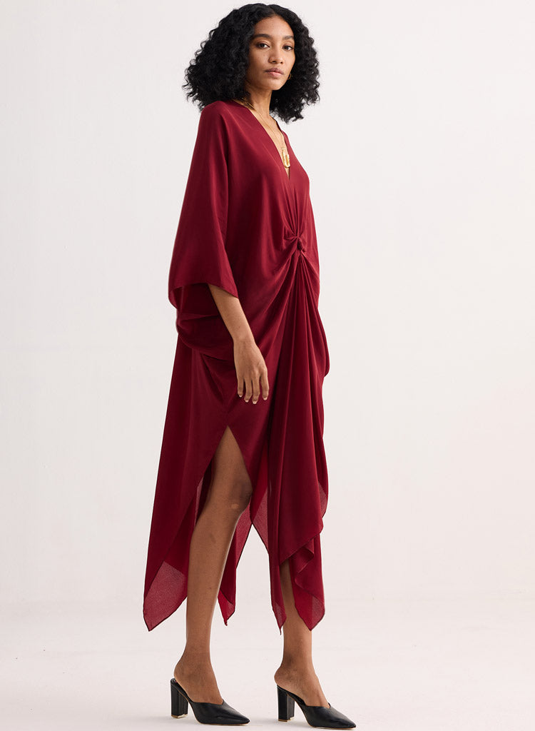 Front Twist Kaftan Dress