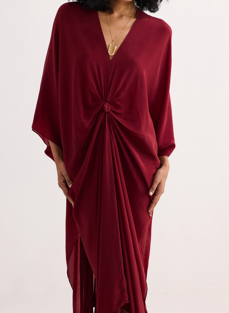 Front Twist Kaftan Dress