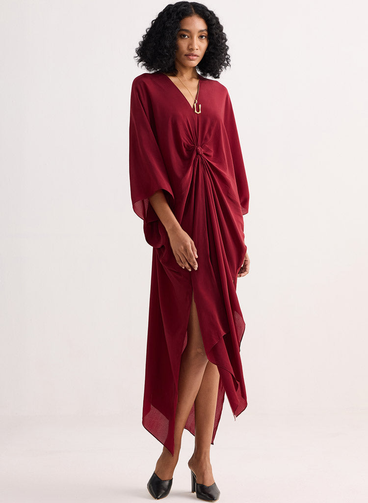 Front Twist Kaftan Dress