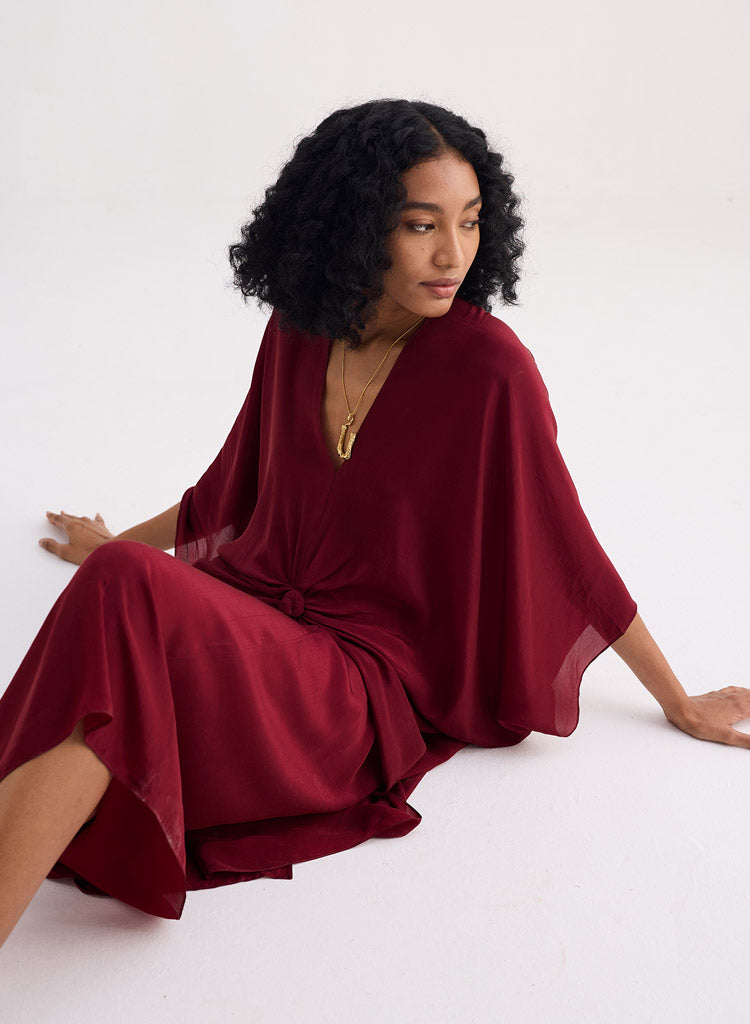 Front Twist Kaftan Dress
