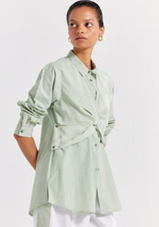 Front Twist Shirt Set