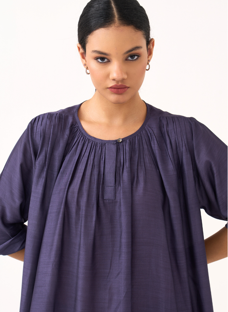 Gather Neck Dress