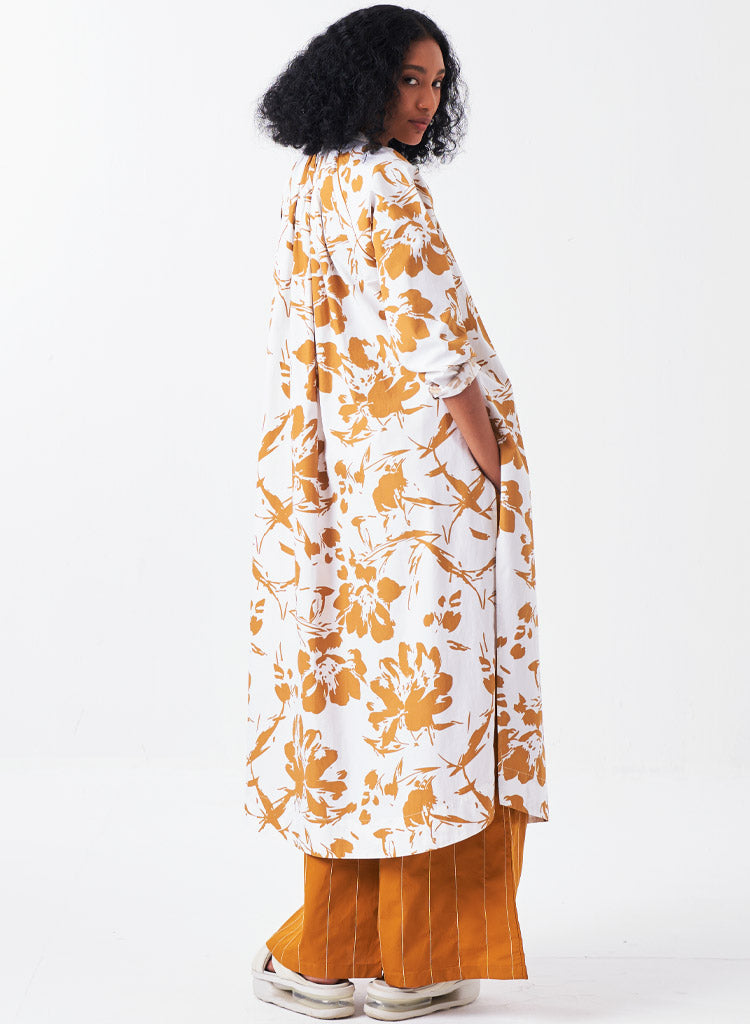 Gather Neck Shirt Set