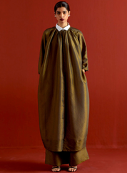 Gather Neck Shirt Set