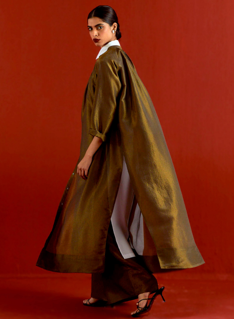 Gather Neck Shirt Set