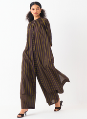 Gather Neck Shirt Set