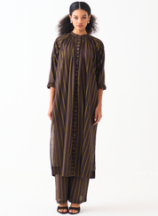 Gather Neck Shirt Set