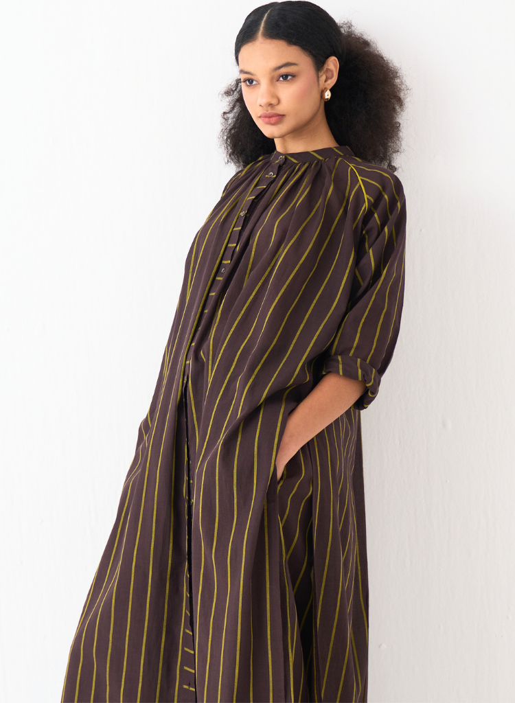 Gather Neck Shirt Set