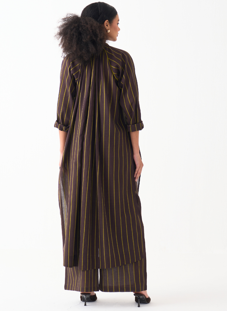 Gather Neck Shirt Set