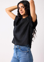 Gathered Sleeve Hemp Top