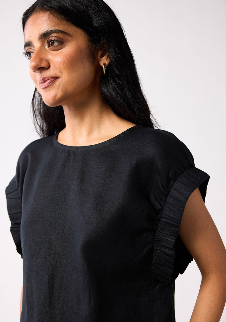 Gathered Sleeve Hemp Top