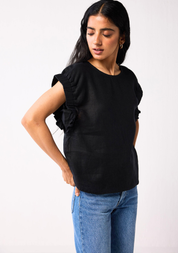 Gathered Sleeve Hemp Top