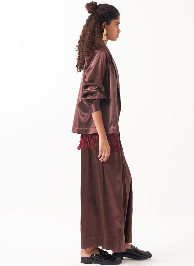 Gathered Sleeve Jacket Set