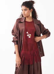 Gathered Sleeve Jacket Set