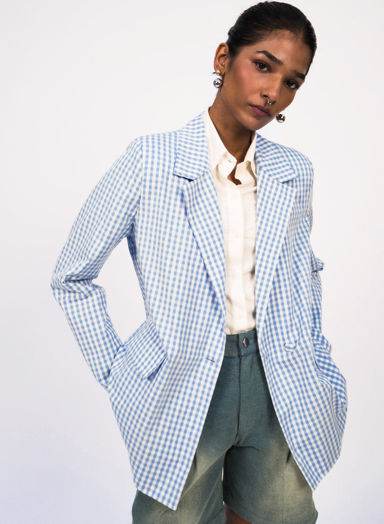 Gingham Blazer