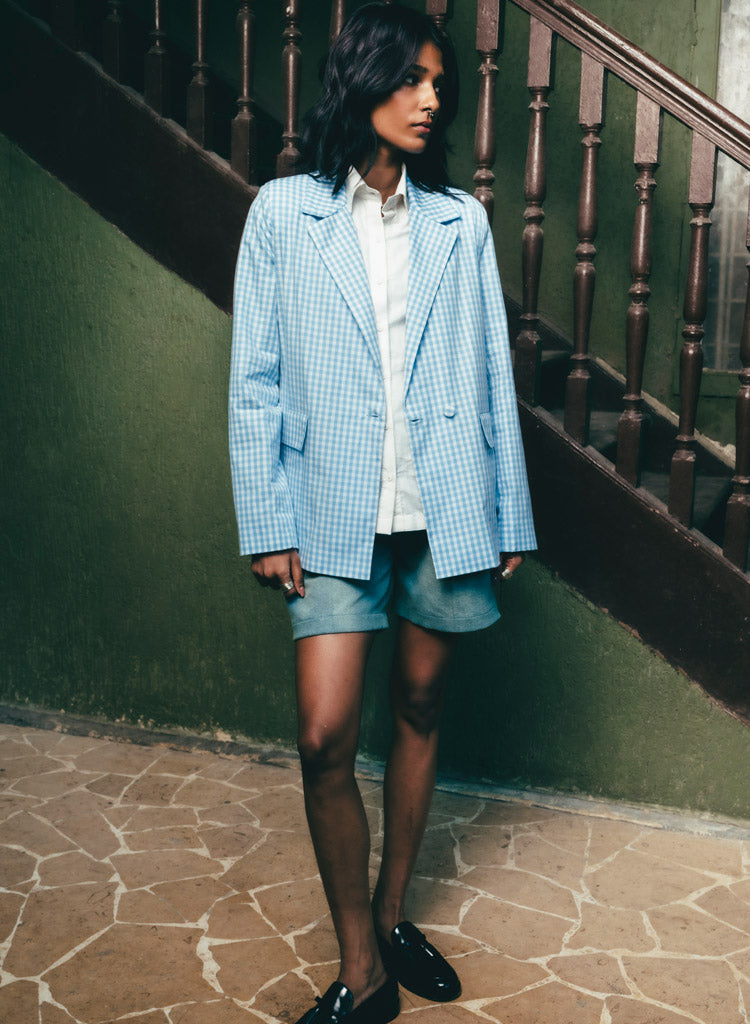 Gingham Blazer Set