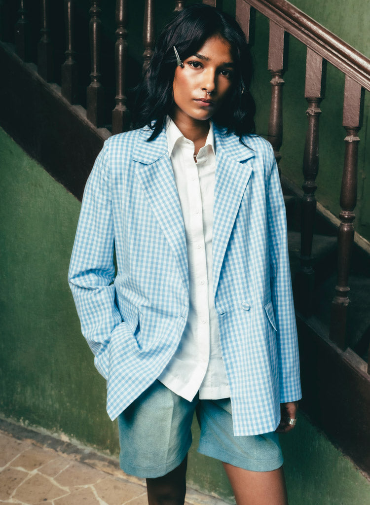 Gingham Blazer Set