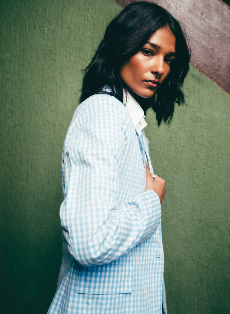 Gingham Blazer Set