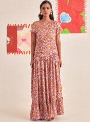 Gold Florentina Pleated Dress