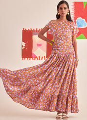 Gold Florentina Pleated Dress