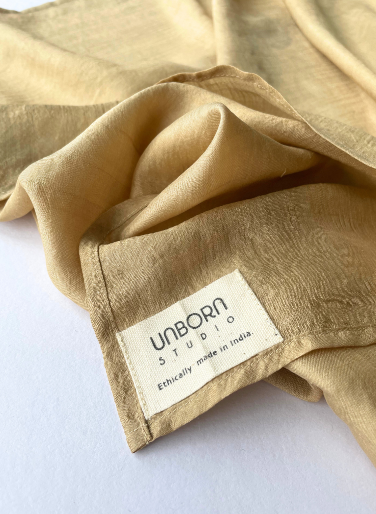 Golden Green Silk Scarf