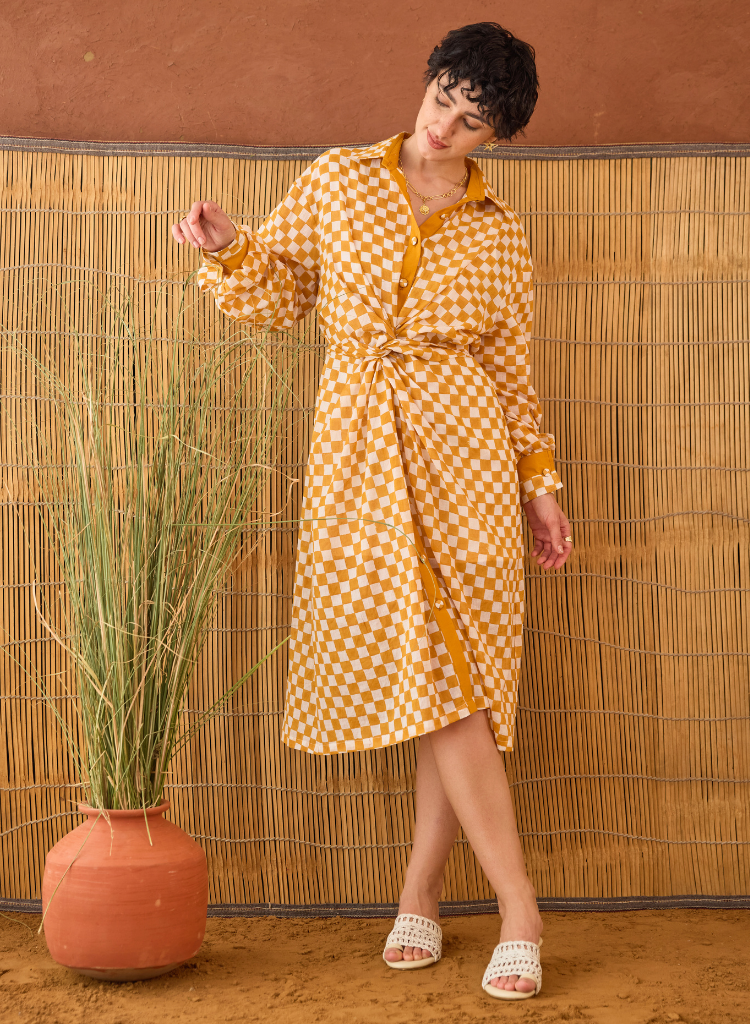 Golden Hour Gingham Dress