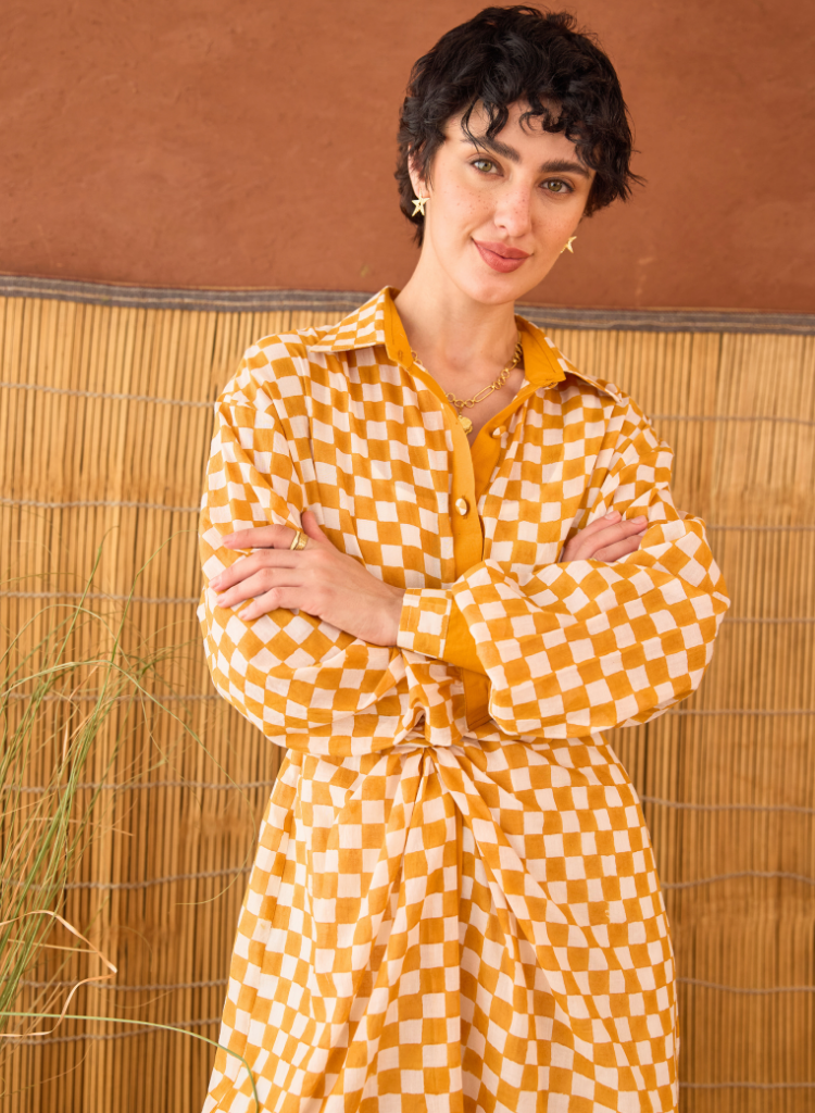 Golden Hour Gingham Dress