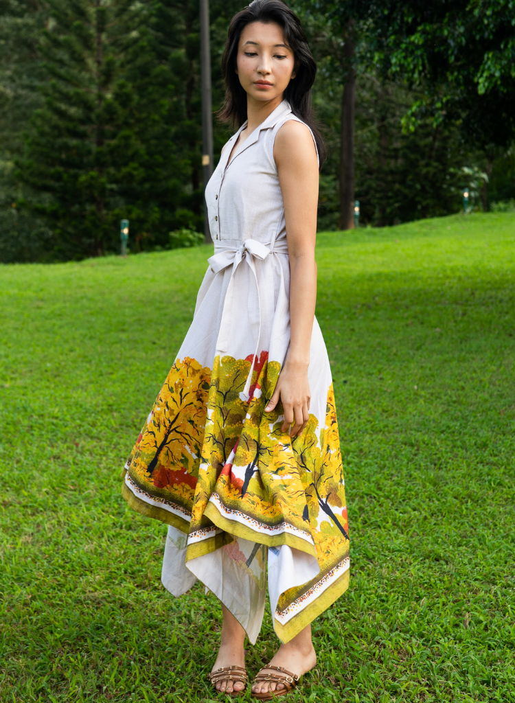 Golden Season Handkerchief Dress