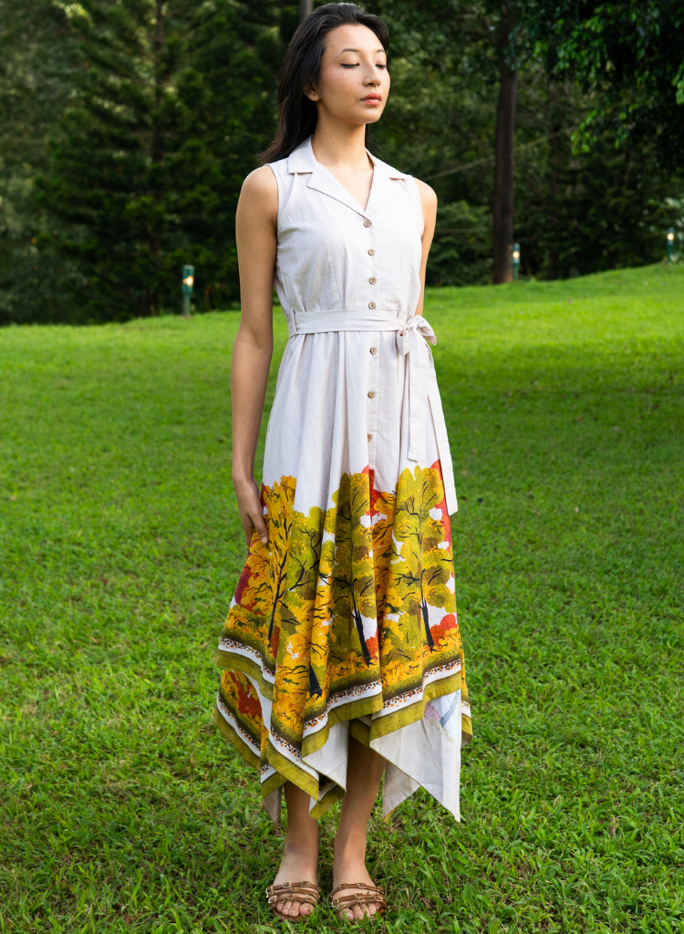 Golden Season Handkerchief Dress