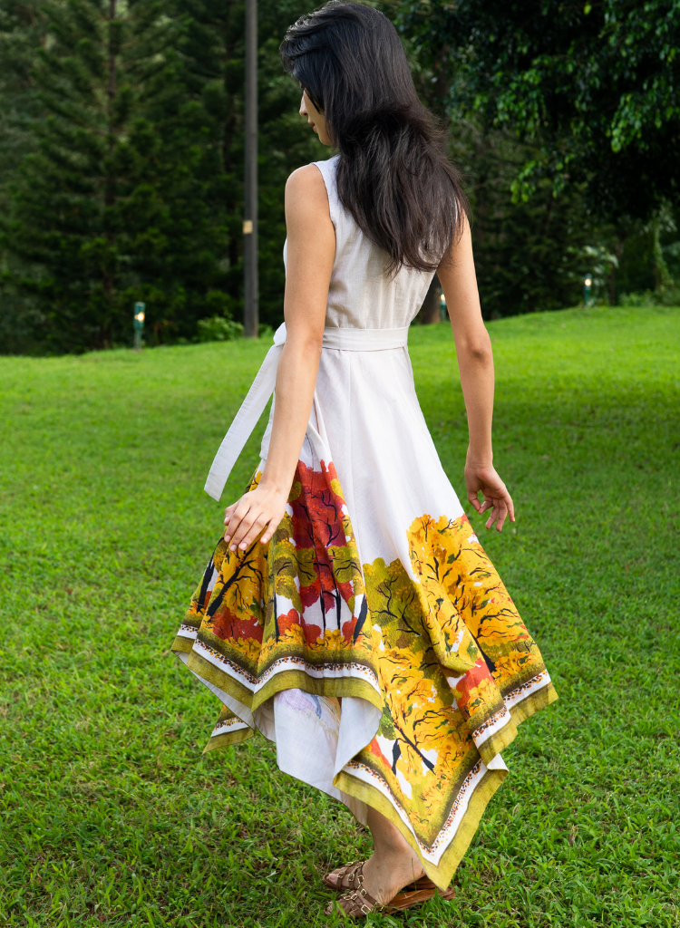 Golden Season Handkerchief Dress