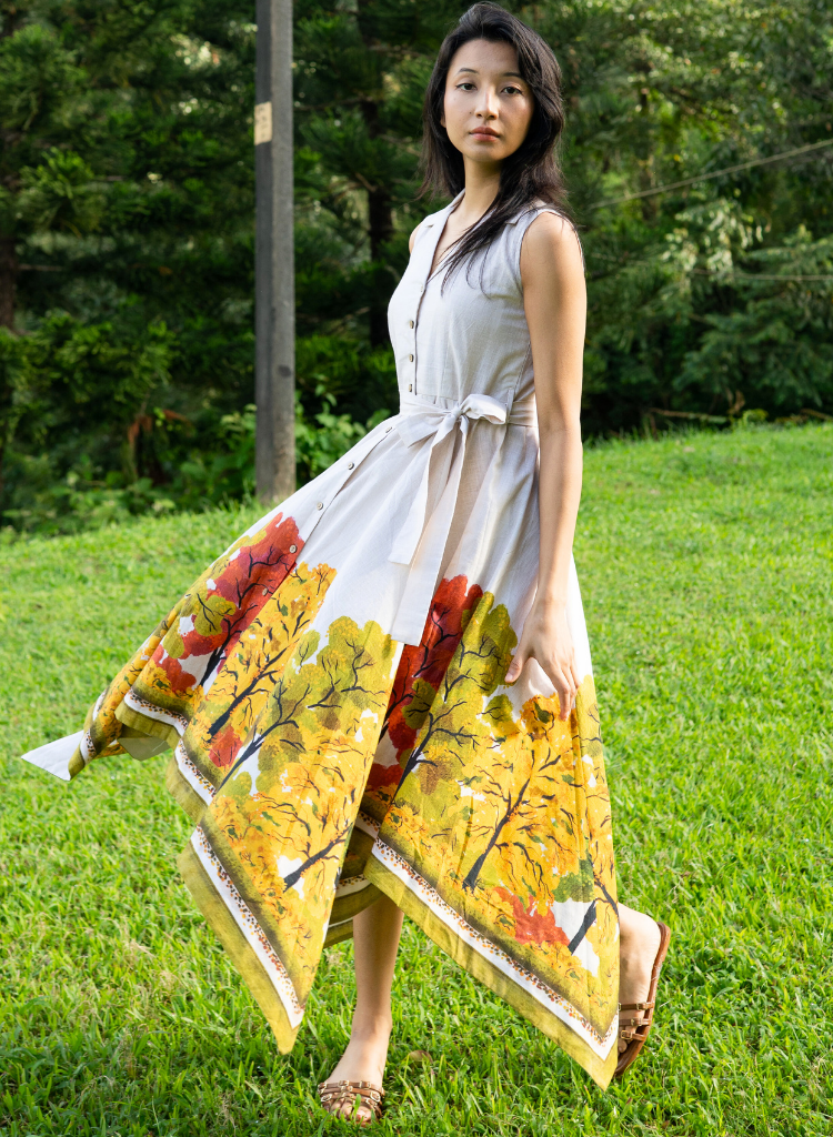 Golden Season Handkerchief Dress