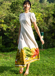 Golden Season Puff Sleeve Dress