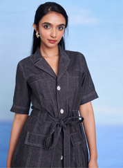 Graphite Front Tie Jacket
