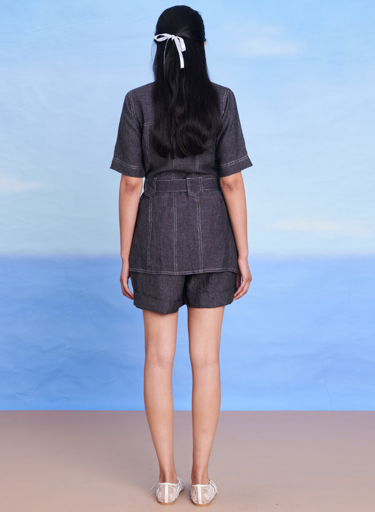 Graphite Front Tie Jacket Set