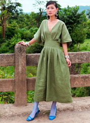 Green Pleated Dress