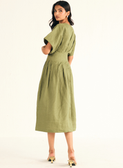 Green Pleated Dress