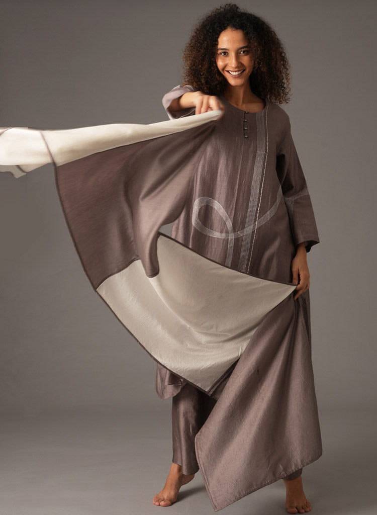 Greige Dress Scarf Set