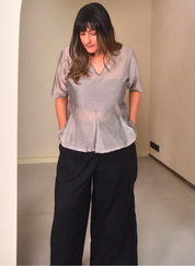 Grey Chanderi Top