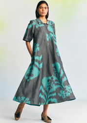 Grisaille Collared Maxi Dress