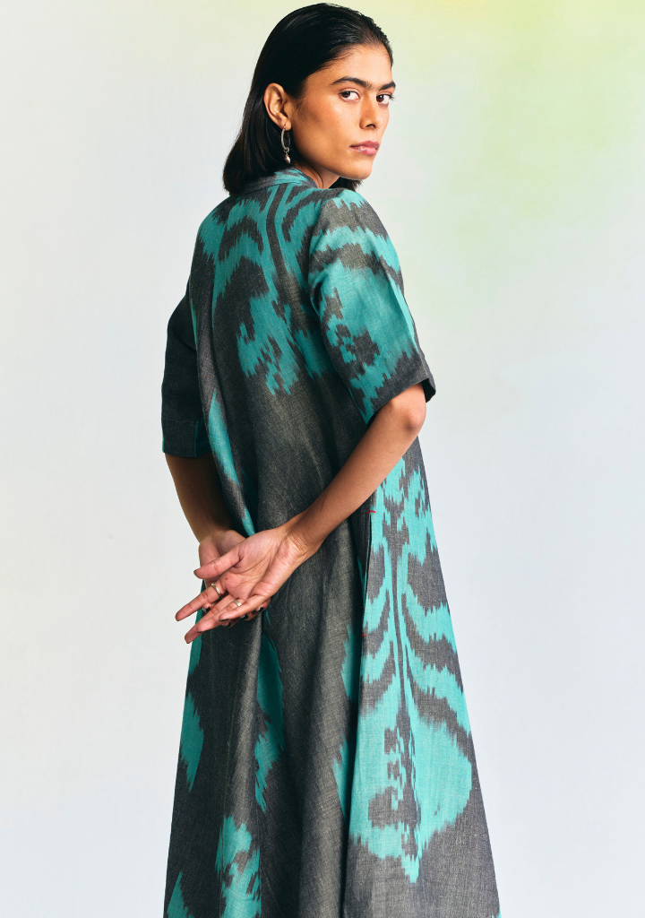 Grisaille Collared Maxi Dress